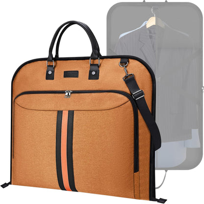 Travel Garment Bag, Travel Suit Bag for Men, Water Resistant Carry on Garment Bag for Hanging Clothes, Garment Duffel Bag for Travel Business (Pure Black-Convertible)