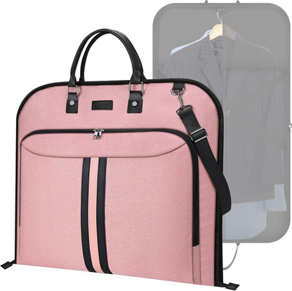 Travel Garment Bag, Travel Suit Bag for Men, Water Resistant Carry on Garment Bag for Hanging Clothes, Garment Duffel Bag for Travel Business (Pure Black-Convertible)