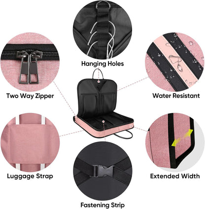 Travel Garment Bag, Travel Suit Bag for Men, Water Resistant Carry on Garment Bag for Hanging Clothes, Garment Duffel Bag for Travel Business (Pure Black-Convertible)