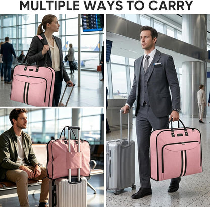 Travel Garment Bag, Travel Suit Bag for Men, Water Resistant Carry on Garment Bag for Hanging Clothes, Garment Duffel Bag for Travel Business (Pure Black-Convertible)