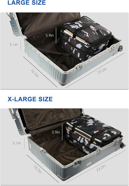 Hanging Packing Cubes Portable Travel Closet Collapsible Compression Clothes Organizer with Built in Shelves for Carry-on Luggage Suitcase Wardrobe X-Large_17.1 * 11.8 * 24.4 IN, Black