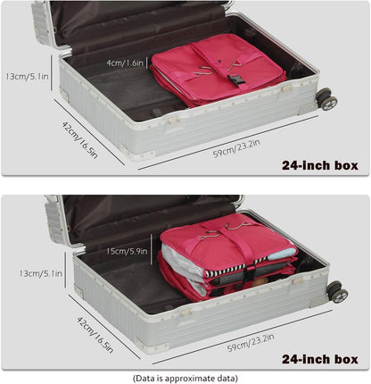 Hanging Packing Cubes Portable Travel Closet Collapsible Compression Clothes Organizer with Built in Shelves for Carry-on Luggage Suitcase Wardrobe X-Large_17.1 * 11.8 * 24.4 IN, Black