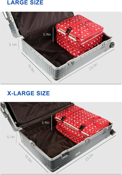 Hanging Packing Cubes Portable Travel Closet Collapsible Compression Clothes Organizer with Built in Shelves for Carry-on Luggage Suitcase Wardrobe X-Large_17.1 * 11.8 * 24.4 IN, Black