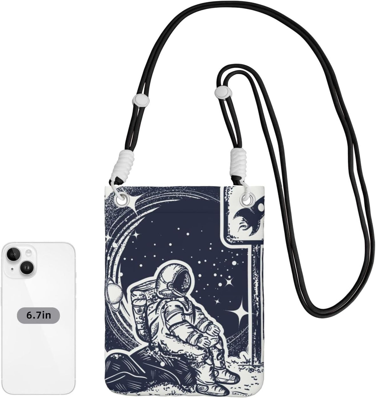 Space Tourism for Crossbody Phone Bag, Small & Lightweight Crossbody Purse for Women with Adjustable Strap, Water-Resistant Daily Commuter Bag for Phone, Wallet, Keys