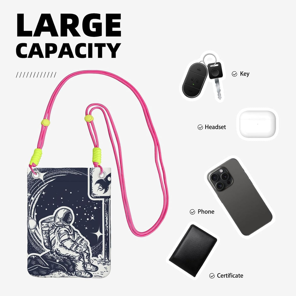 Space Tourism for Crossbody Phone Bag, Small & Lightweight Crossbody Purse for Women with Adjustable Strap, Water-Resistant Daily Commuter Bag for Phone, Wallet, Keys