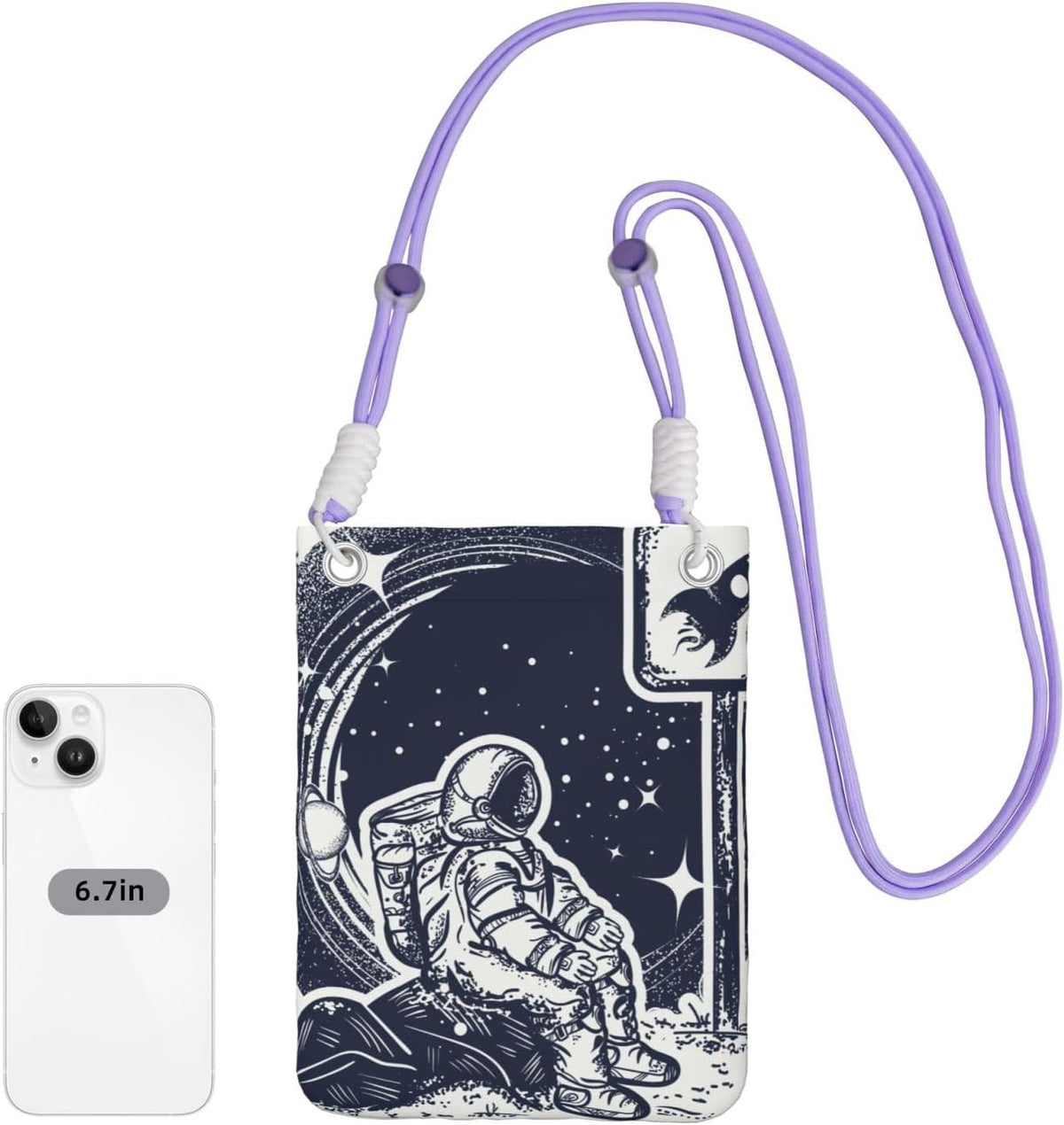 Space Tourism for Crossbody Phone Bag, Small & Lightweight Crossbody Purse for Women with Adjustable Strap, Water-Resistant Daily Commuter Bag for Phone, Wallet, Keys