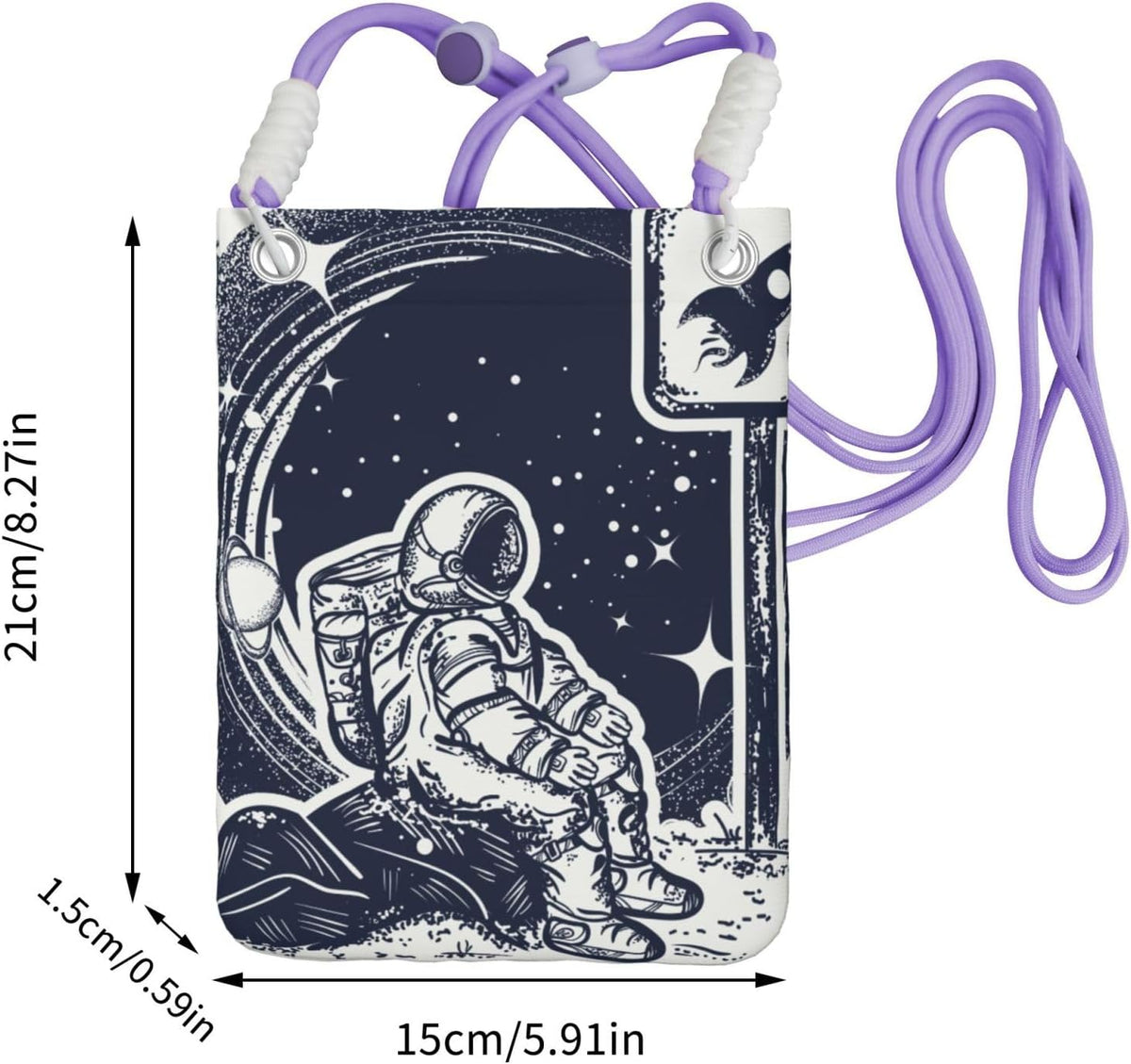 Space Tourism for Crossbody Phone Bag, Small & Lightweight Crossbody Purse for Women with Adjustable Strap, Water-Resistant Daily Commuter Bag for Phone, Wallet, Keys