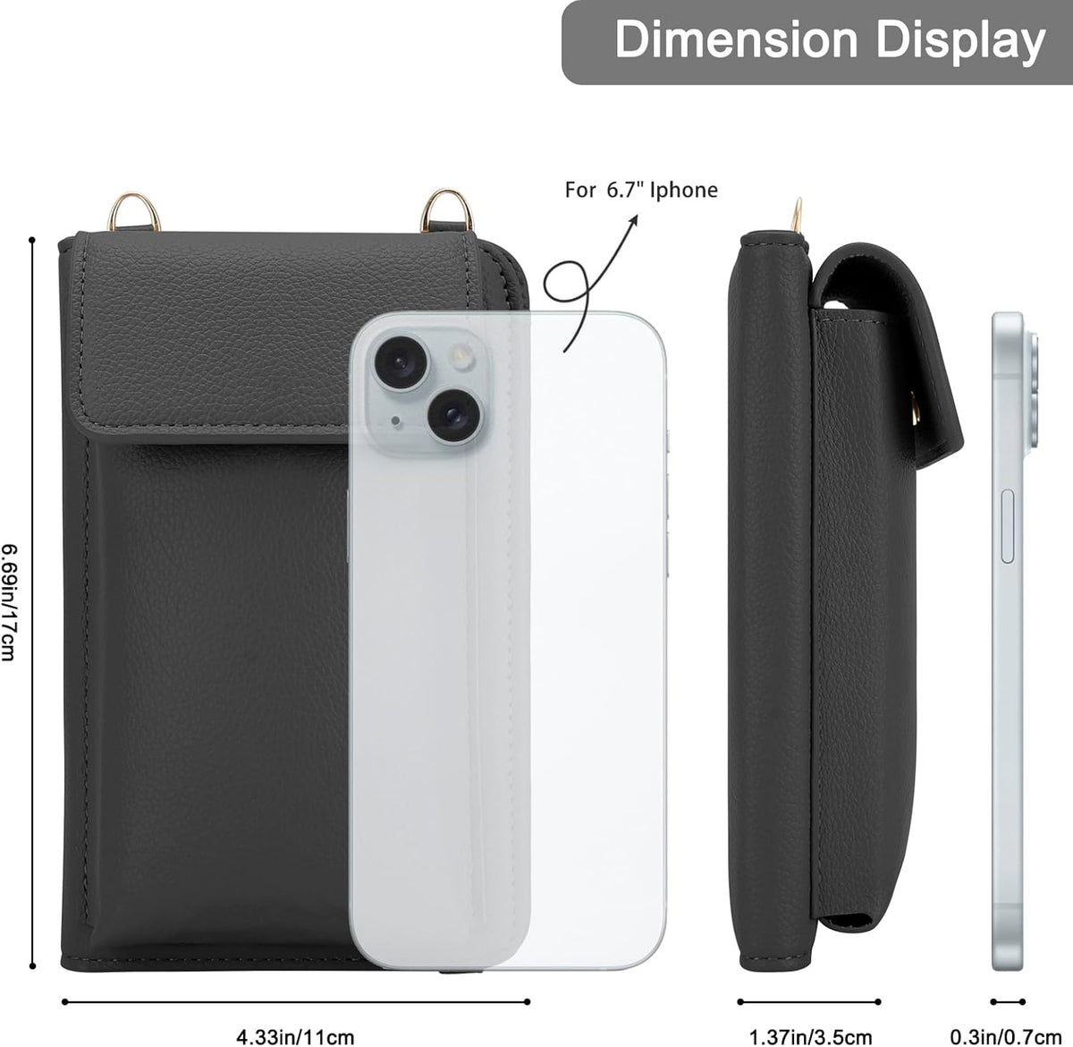 Leather Passport Wallet Crossbody Phone Bag, RFID Blocking Passport Holder Credit Cards Case for Women