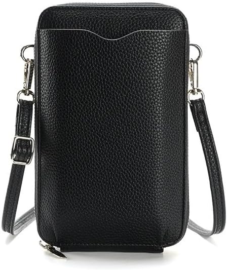 Leather Passport Wallet Crossbody Phone Bag, RFID Blocking Passport Holder Credit Cards Case for Women