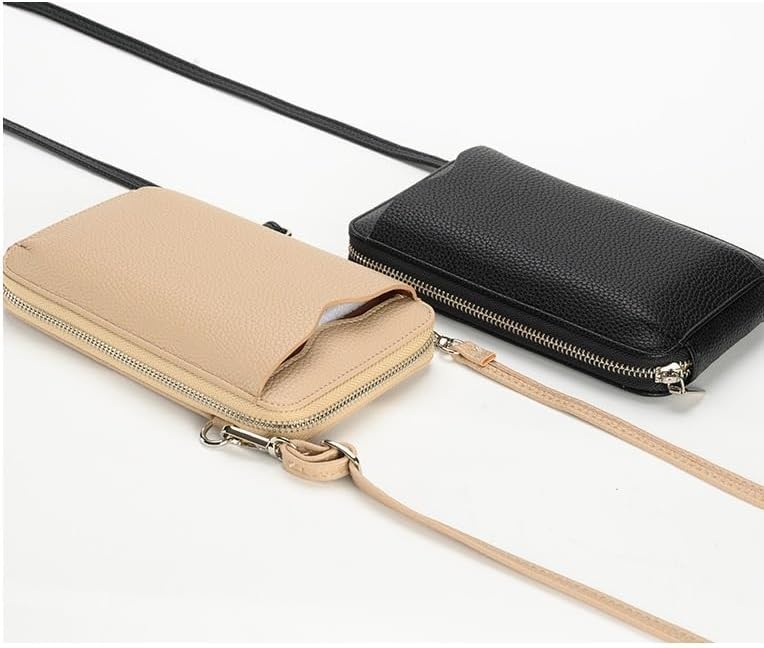 Leather Passport Wallet Crossbody Phone Bag, RFID Blocking Passport Holder Credit Cards Case for Women
