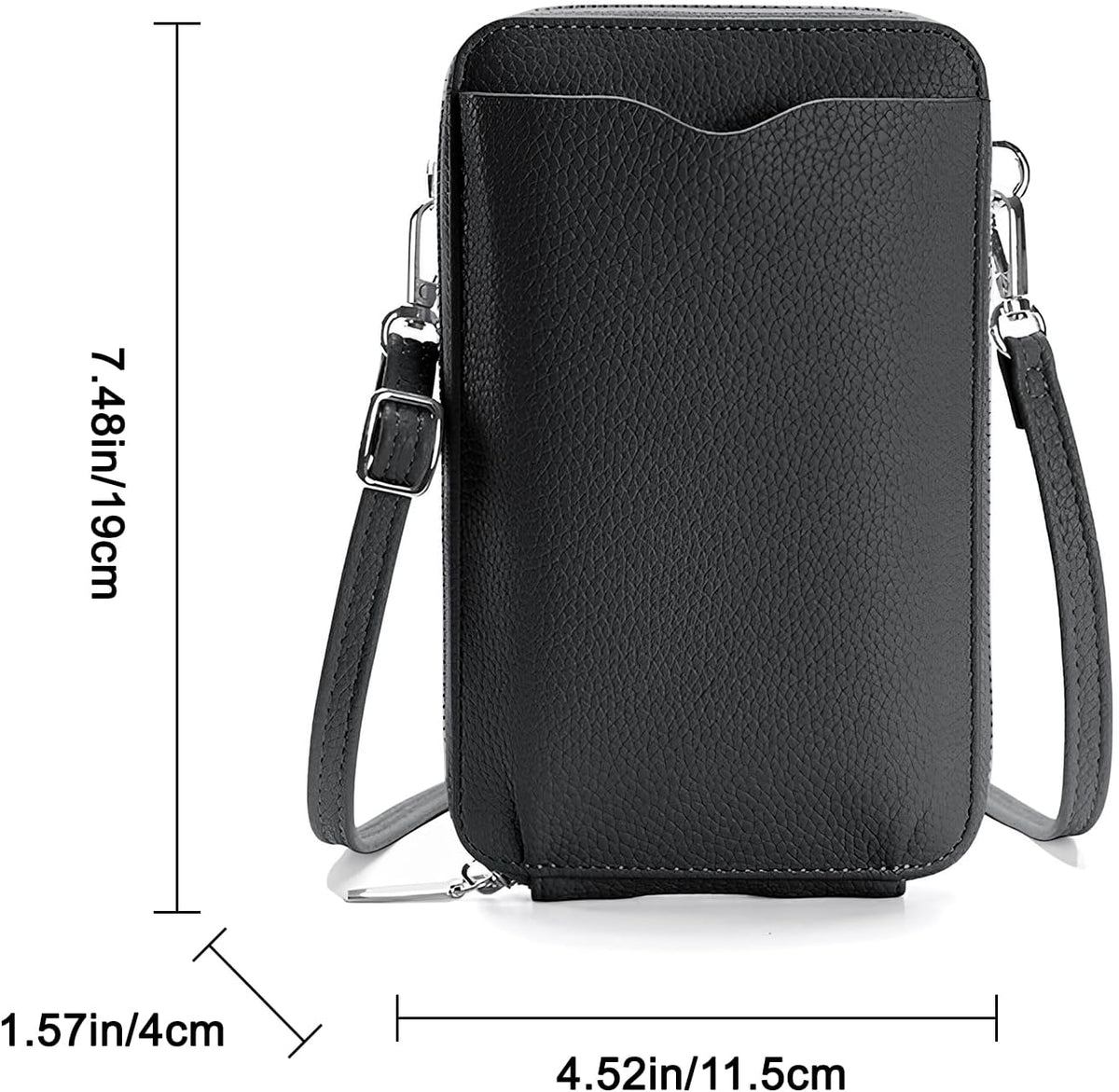 Leather Passport Wallet Crossbody Phone Bag, RFID Blocking Passport Holder Credit Cards Case for Women