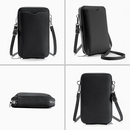 Leather Passport Wallet Crossbody Phone Bag, RFID Blocking Passport Holder Credit Cards Case for Women