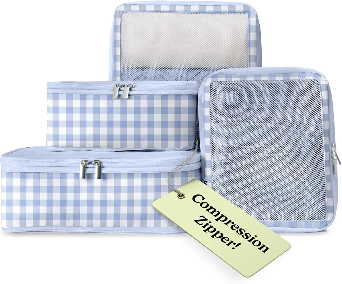 Space-Saving Compression Packing Cubes for Women, Men, Compressible Carry On Suit Case Organizer Luggage Packing Cubes for Travel Compression Organizer Bags for Luggage, Suitcase Cube