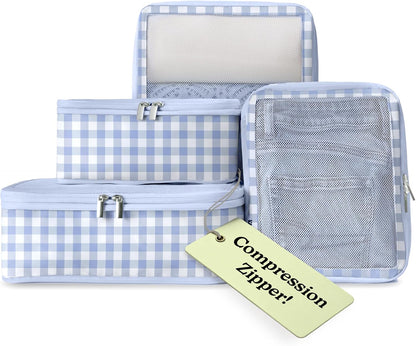 Space-Saving Compression Packing Cubes for Women, Men, Compressible Carry On Suit Case Organizer Luggage Packing Cubes for Travel Compression Organizer Bags for Luggage, Suitcase Cube