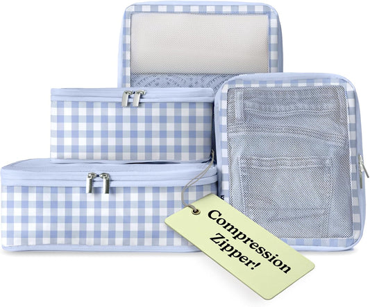 Space-Saving Compression Packing Cubes for Women, Men, Compressible Carry On Suit Case Organizer Luggage Packing Cubes for Travel Compression Organizer Bags for Luggage, Suitcase Cube