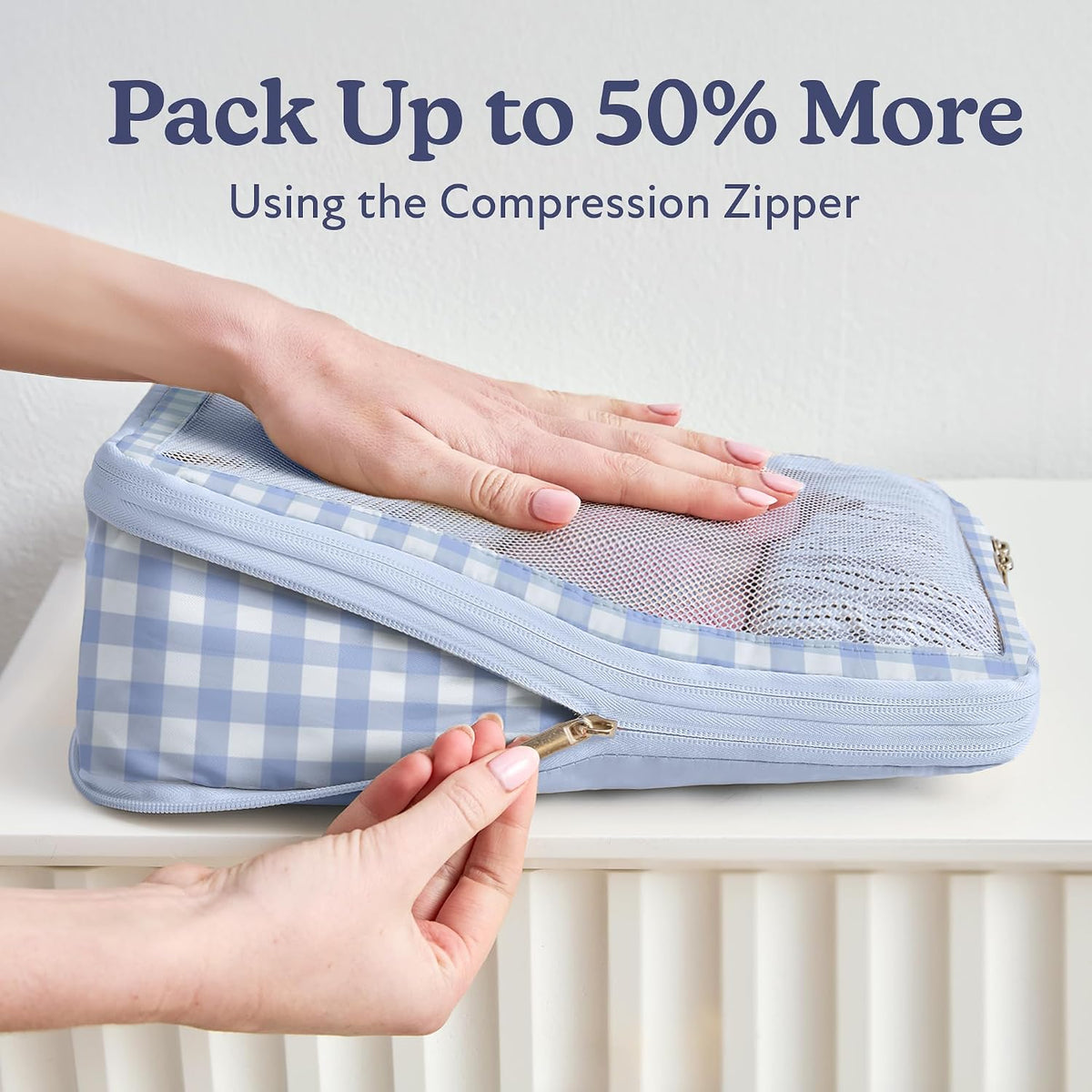 Space-Saving Compression Packing Cubes for Women, Men, Compressible Carry On Suit Case Organizer Luggage Packing Cubes for Travel Compression Organizer Bags for Luggage, Suitcase Cube