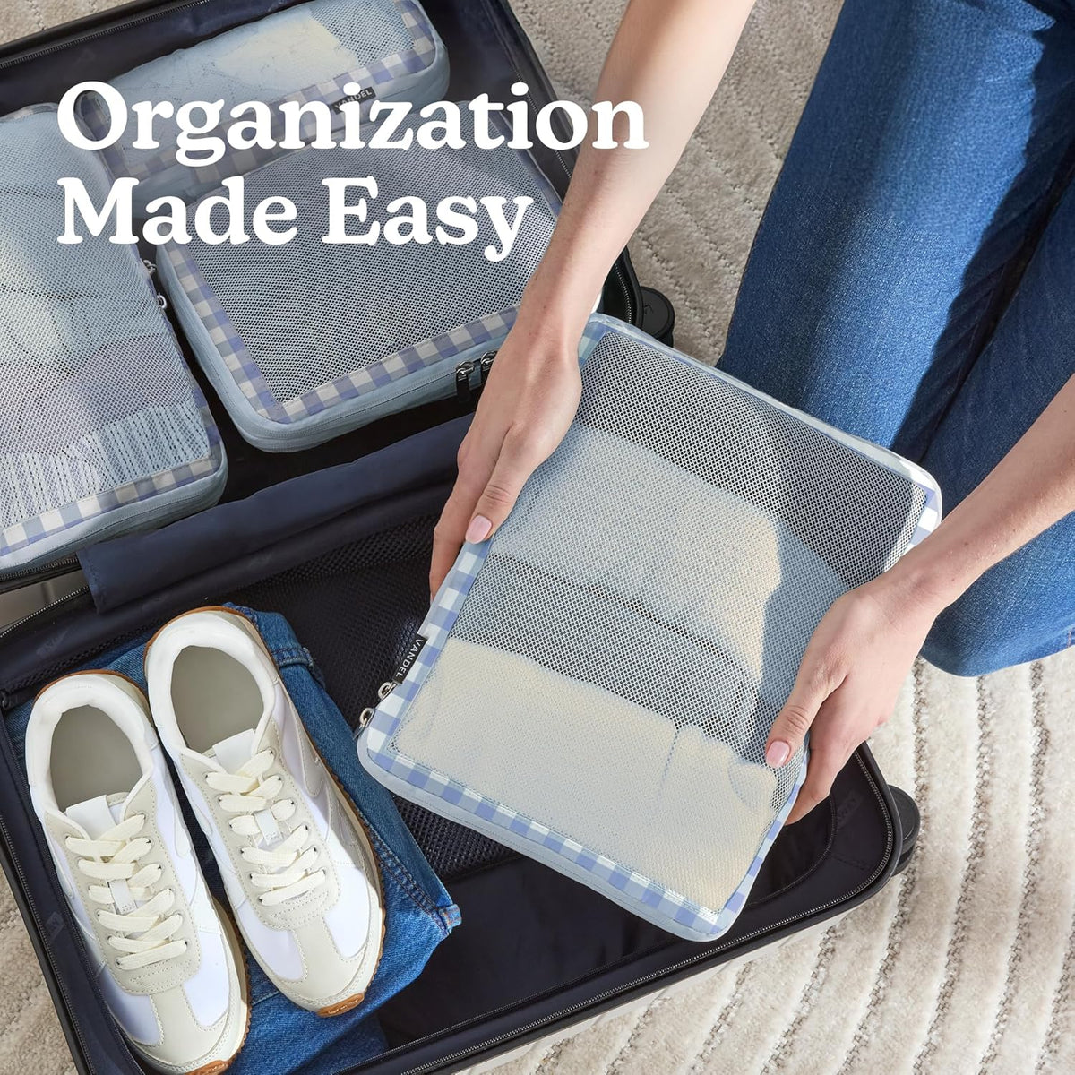 Space-Saving Compression Packing Cubes for Women, Men, Compressible Carry On Suit Case Organizer Luggage Packing Cubes for Travel Compression Organizer Bags for Luggage, Suitcase Cube
