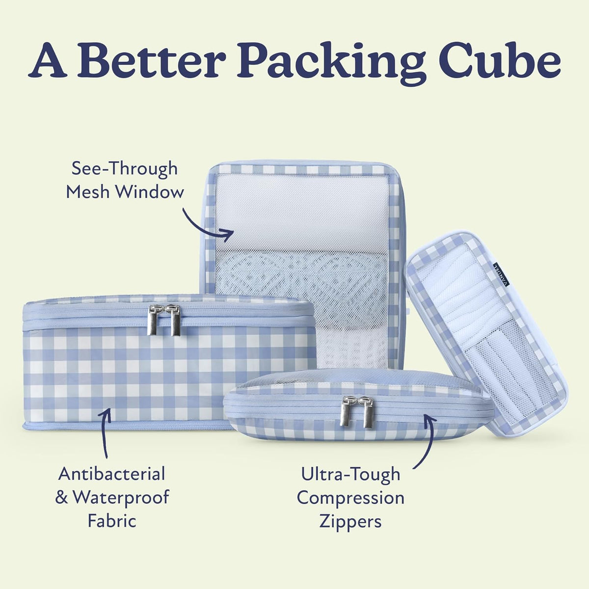 Space-Saving Compression Packing Cubes for Women, Men, Compressible Carry On Suit Case Organizer Luggage Packing Cubes for Travel Compression Organizer Bags for Luggage, Suitcase Cube
