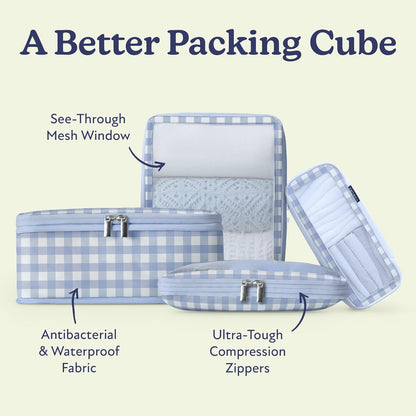 Space-Saving Compression Packing Cubes for Women, Men, Compressible Carry On Suit Case Organizer Luggage Packing Cubes for Travel Compression Organizer Bags for Luggage, Suitcase Cube