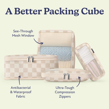 Space-Saving Compression Packing Cubes for Women, Men, Compressible Carry On Suit Case Organizer Luggage Packing Cubes for Travel Compression Organizer Bags for Luggage, Suitcase Cube