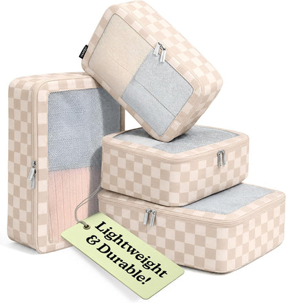 Space-Saving Compression Packing Cubes for Women, Men, Compressible Carry On Suit Case Organizer Luggage Packing Cubes for Travel Compression Organizer Bags for Luggage, Suitcase Cube