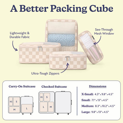 Space-Saving Compression Packing Cubes for Women, Men, Compressible Carry On Suit Case Organizer Luggage Packing Cubes for Travel Compression Organizer Bags for Luggage, Suitcase Cube