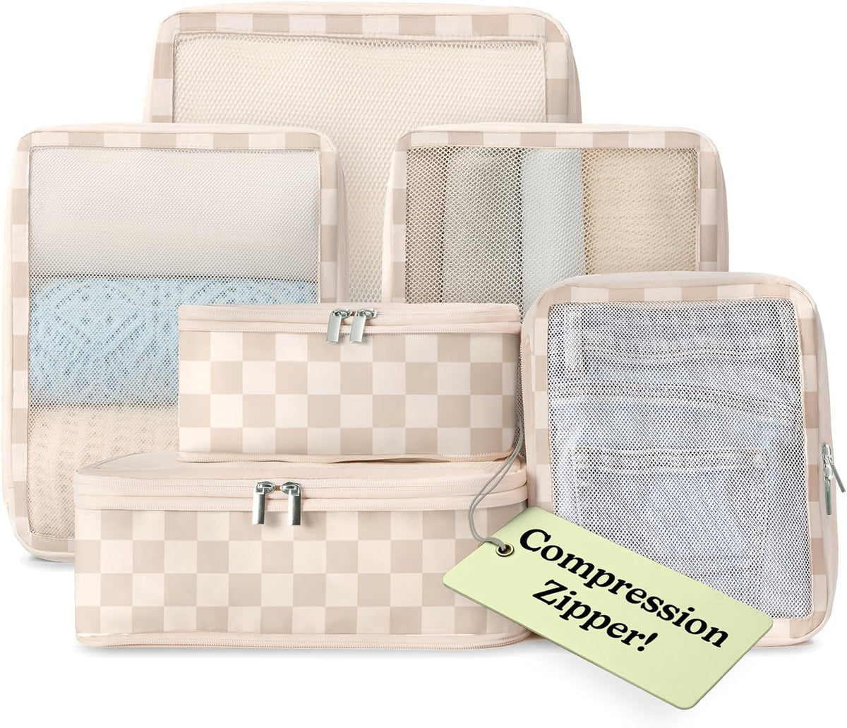 Space-Saving Compression Packing Cubes for Women, Men, Compressible Carry On Suit Case Organizer Luggage Packing Cubes for Travel Compression Organizer Bags for Luggage, Suitcase Cube