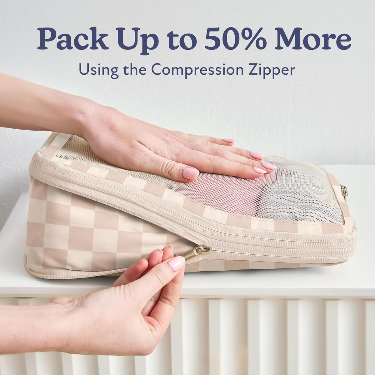 Space-Saving Compression Packing Cubes for Women, Men, Compressible Carry On Suit Case Organizer Luggage Packing Cubes for Travel Compression Organizer Bags for Luggage, Suitcase Cube