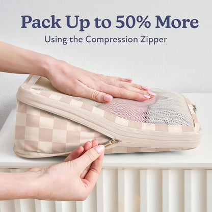 Space-Saving Compression Packing Cubes for Women, Men, Compressible Carry On Suit Case Organizer Luggage Packing Cubes for Travel Compression Organizer Bags for Luggage, Suitcase Cube