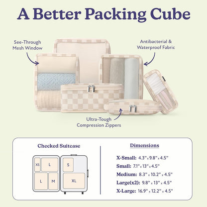 Space-Saving Compression Packing Cubes for Women, Men, Compressible Carry On Suit Case Organizer Luggage Packing Cubes for Travel Compression Organizer Bags for Luggage, Suitcase Cube