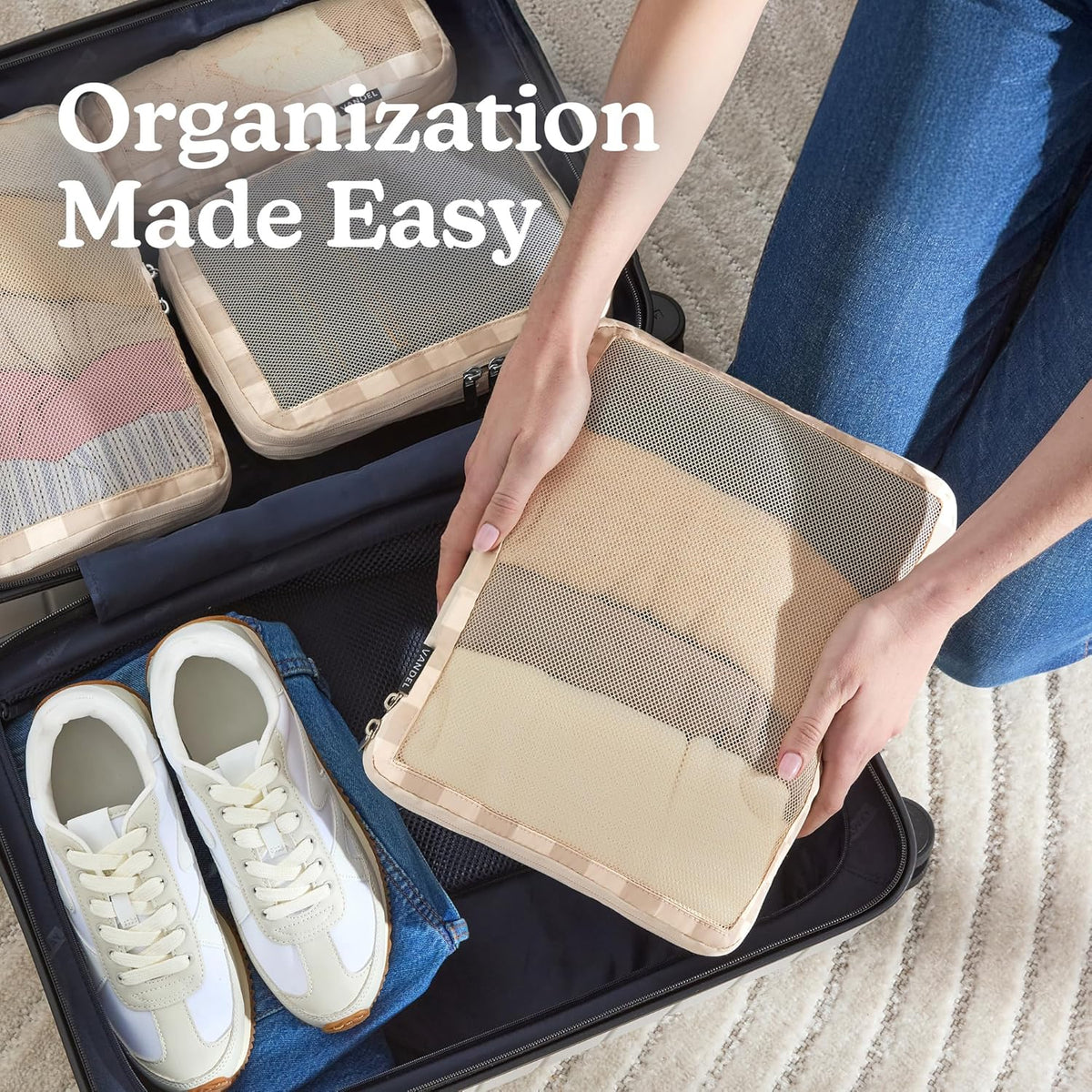 Space-Saving Compression Packing Cubes for Women, Men, Compressible Carry On Suit Case Organizer Luggage Packing Cubes for Travel Compression Organizer Bags for Luggage, Suitcase Cube