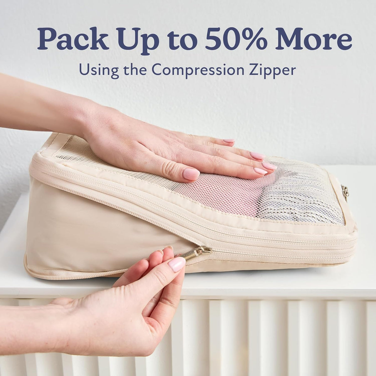 Space-Saving Compression Packing Cubes for Women, Men, Compressible Carry On Suit Case Organizer Luggage Packing Cubes for Travel Compression Organizer Bags for Luggage, Suitcase Cube