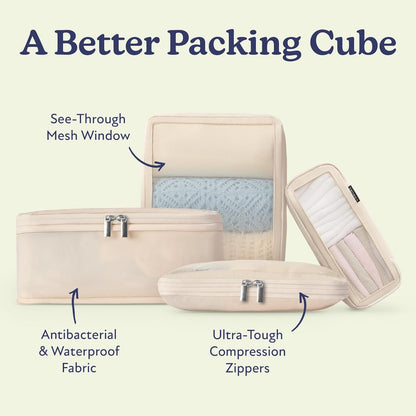 Space-Saving Compression Packing Cubes for Women, Men, Compressible Carry On Suit Case Organizer Luggage Packing Cubes for Travel Compression Organizer Bags for Luggage, Suitcase Cube