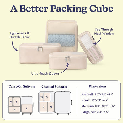 Space-Saving Compression Packing Cubes for Women, Men, Compressible Carry On Suit Case Organizer Luggage Packing Cubes for Travel Compression Organizer Bags for Luggage, Suitcase Cube