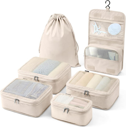 Space-Saving Compression Packing Cubes for Women, Men, Compressible Carry On Suit Case Organizer Luggage Packing Cubes for Travel Compression Organizer Bags for Luggage, Suitcase Cube