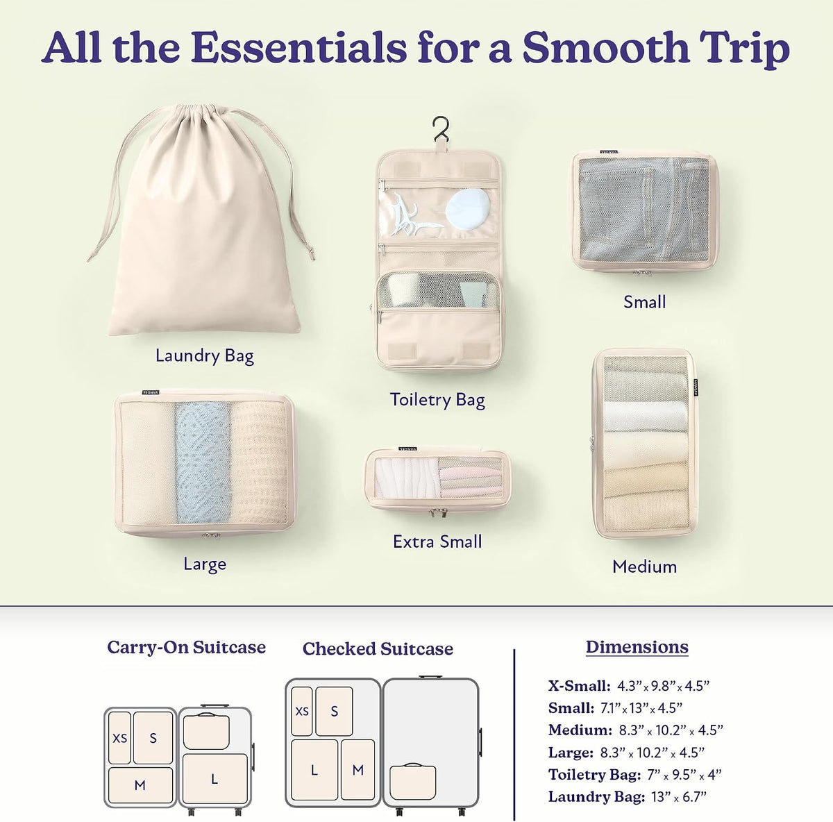 Space-Saving Compression Packing Cubes for Women, Men, Compressible Carry On Suit Case Organizer Luggage Packing Cubes for Travel Compression Organizer Bags for Luggage, Suitcase Cube