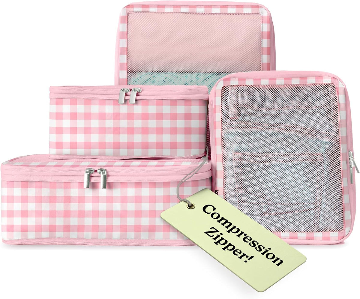 Space-Saving Compression Packing Cubes for Women, Men, Compressible Carry On Suit Case Organizer Luggage Packing Cubes for Travel Compression Organizer Bags for Luggage, Suitcase Cube