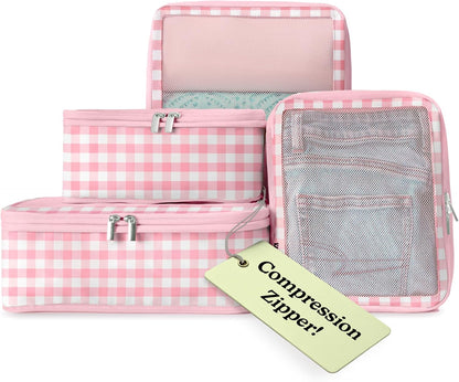 Space-Saving Compression Packing Cubes for Women, Men, Compressible Carry On Suit Case Organizer Luggage Packing Cubes for Travel Compression Organizer Bags for Luggage, Suitcase Cube