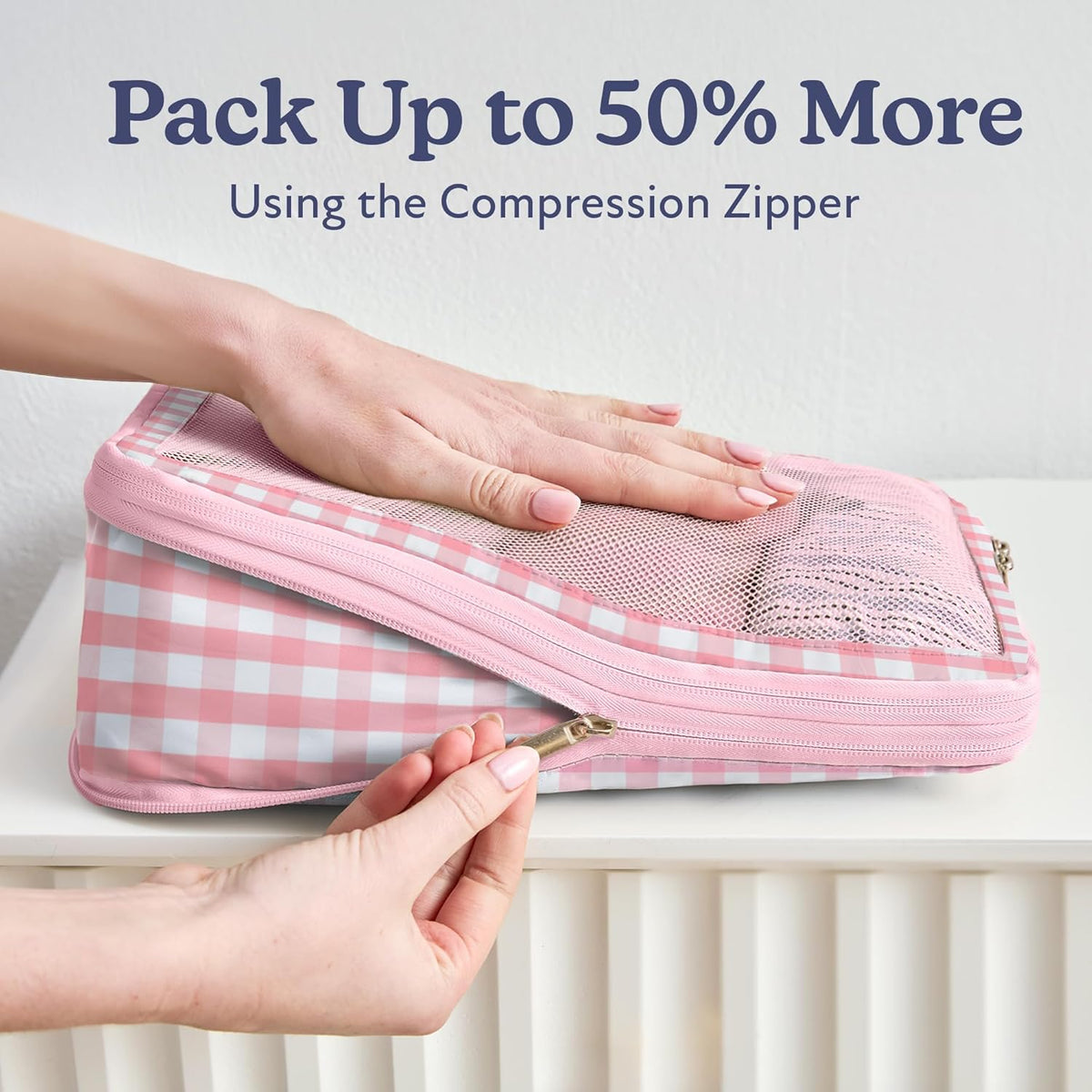 Space-Saving Compression Packing Cubes for Women, Men, Compressible Carry On Suit Case Organizer Luggage Packing Cubes for Travel Compression Organizer Bags for Luggage, Suitcase Cube
