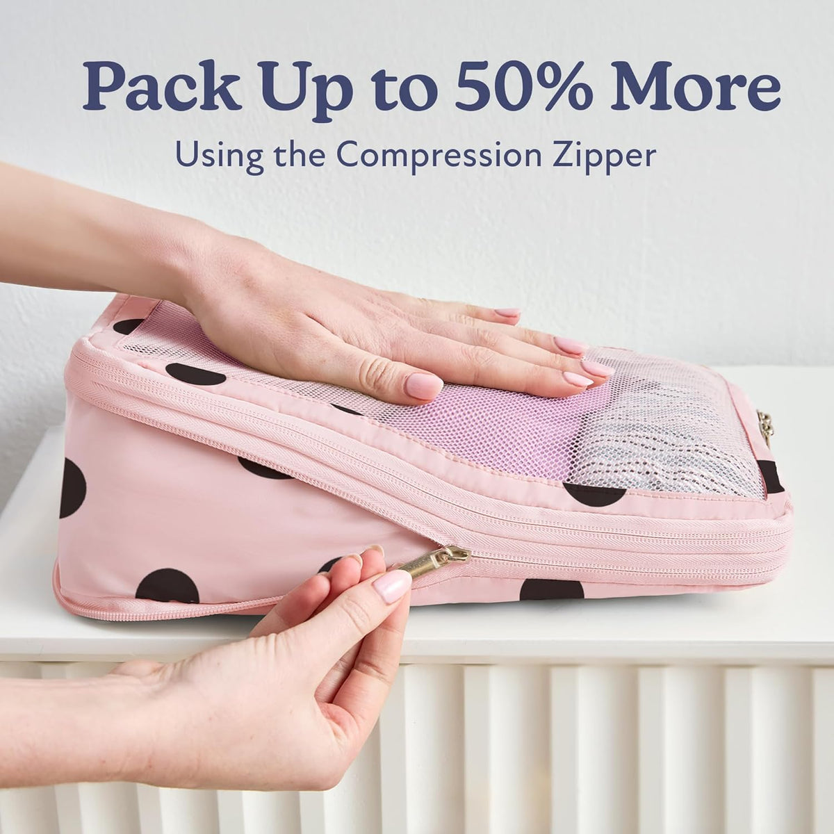 Space-Saving Compression Packing Cubes for Women, Men, Compressible Carry On Suit Case Organizer Luggage Packing Cubes for Travel Compression Organizer Bags for Luggage, Suitcase Cube