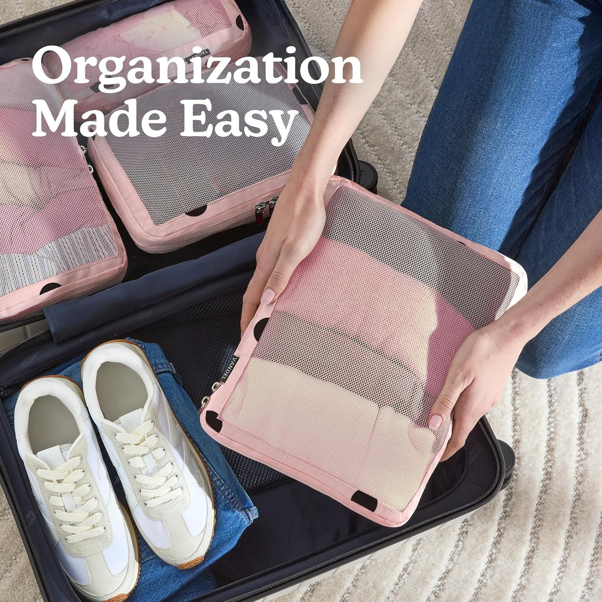 Space-Saving Compression Packing Cubes for Women, Men, Compressible Carry On Suit Case Organizer Luggage Packing Cubes for Travel Compression Organizer Bags for Luggage, Suitcase Cube