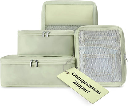 Space-Saving Compression Packing Cubes for Women, Men, Compressible Carry On Suit Case Organizer Luggage Packing Cubes for Travel Compression Organizer Bags for Luggage, Suitcase Cube