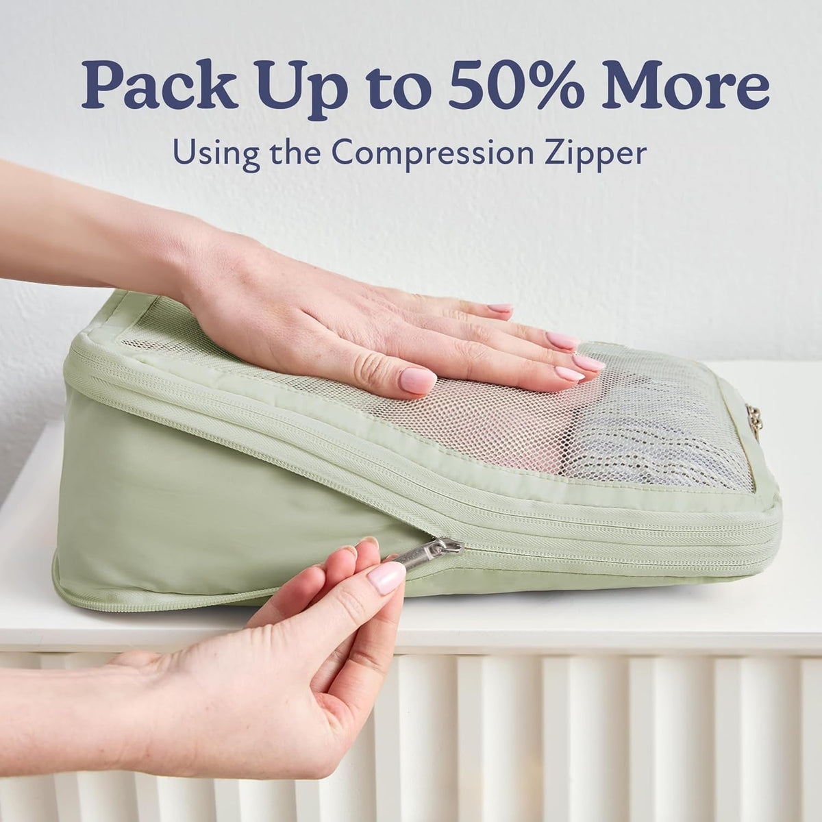 Space-Saving Compression Packing Cubes for Women, Men, Compressible Carry On Suit Case Organizer Luggage Packing Cubes for Travel Compression Organizer Bags for Luggage, Suitcase Cube