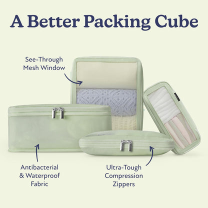 Space-Saving Compression Packing Cubes for Women, Men, Compressible Carry On Suit Case Organizer Luggage Packing Cubes for Travel Compression Organizer Bags for Luggage, Suitcase Cube