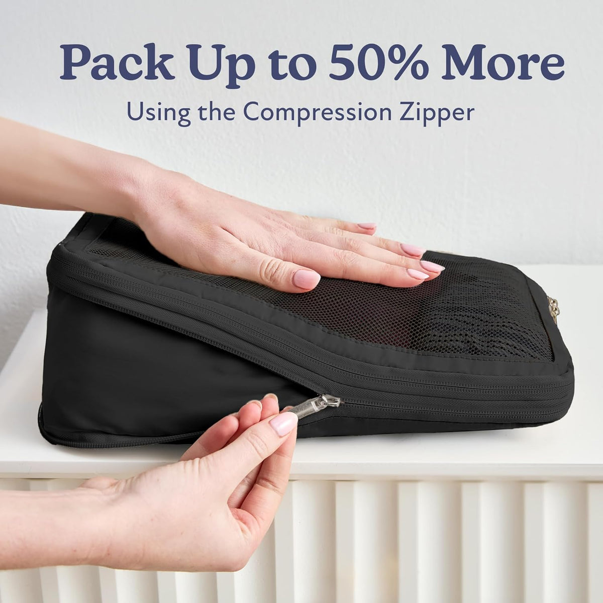 Space-Saving Compression Packing Cubes for Women, Men, Compressible Carry On Suit Case Organizer Luggage Packing Cubes for Travel Compression Organizer Bags for Luggage, Suitcase Cube
