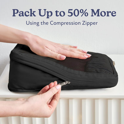 Space-Saving Compression Packing Cubes for Women, Men, Compressible Carry On Suit Case Organizer Luggage Packing Cubes for Travel Compression Organizer Bags for Luggage, Suitcase Cube