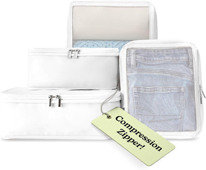 Space-Saving Compression Packing Cubes for Women, Men, Compressible Carry On Suit Case Organizer Luggage Packing Cubes for Travel Compression Organizer Bags for Luggage, Suitcase Cube