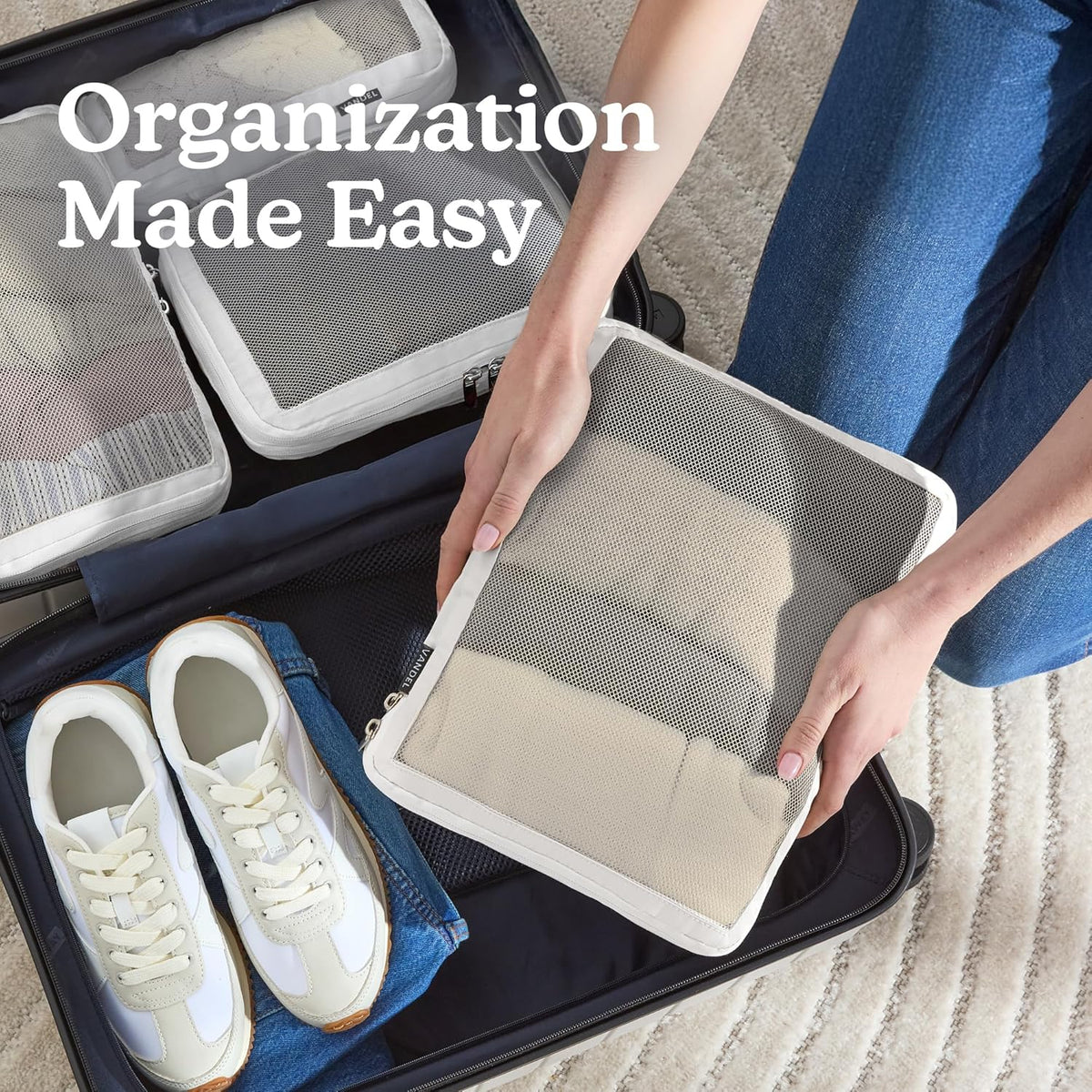 Space-Saving Compression Packing Cubes for Women, Men, Compressible Carry On Suit Case Organizer Luggage Packing Cubes for Travel Compression Organizer Bags for Luggage, Suitcase Cube