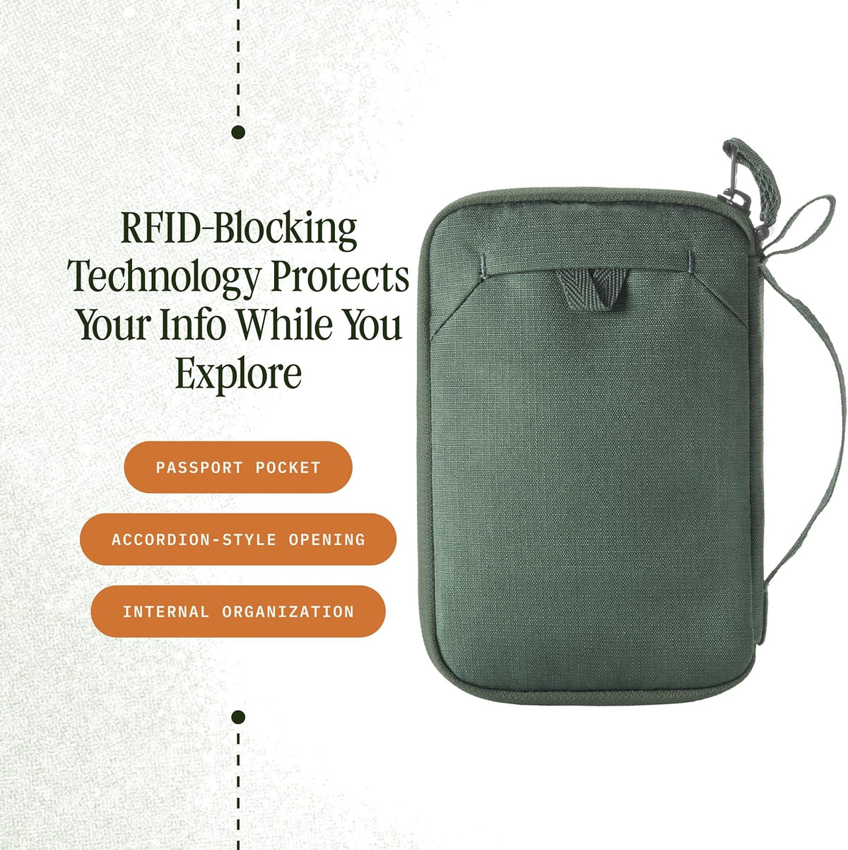 Stash RFID Passport Wallet – Slim Travel Organizer with RFID Blocking – Secure Storage for Passport, Cards & Cash – Lightweight & Water-Resistant – Unisex – Storm Grey