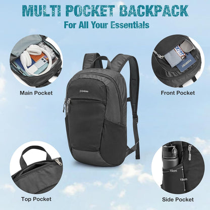 18L Lightweight Packable Hiking Backpack for Men Women | Small Foldable Daypack for Travel Camping Trip